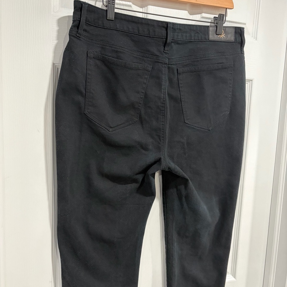 United Colors of Benetton Black Denim Jeans 5-Pocket Stretch Skinny High Rise - Picture 6 of 10